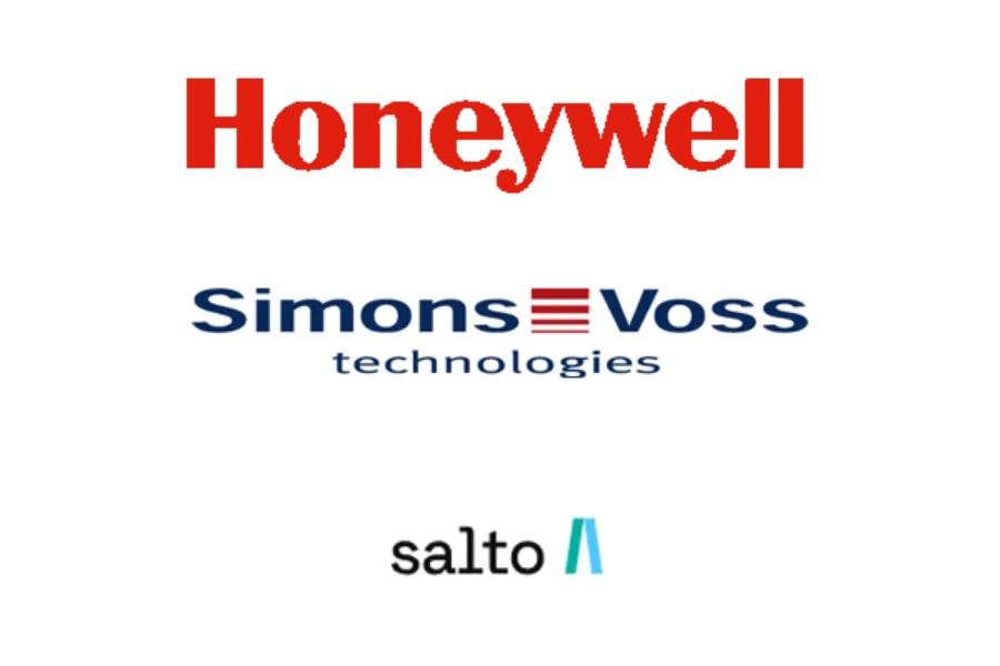 Die effexx-Partner Logos von Honeywell, Simons Voss und Salto.